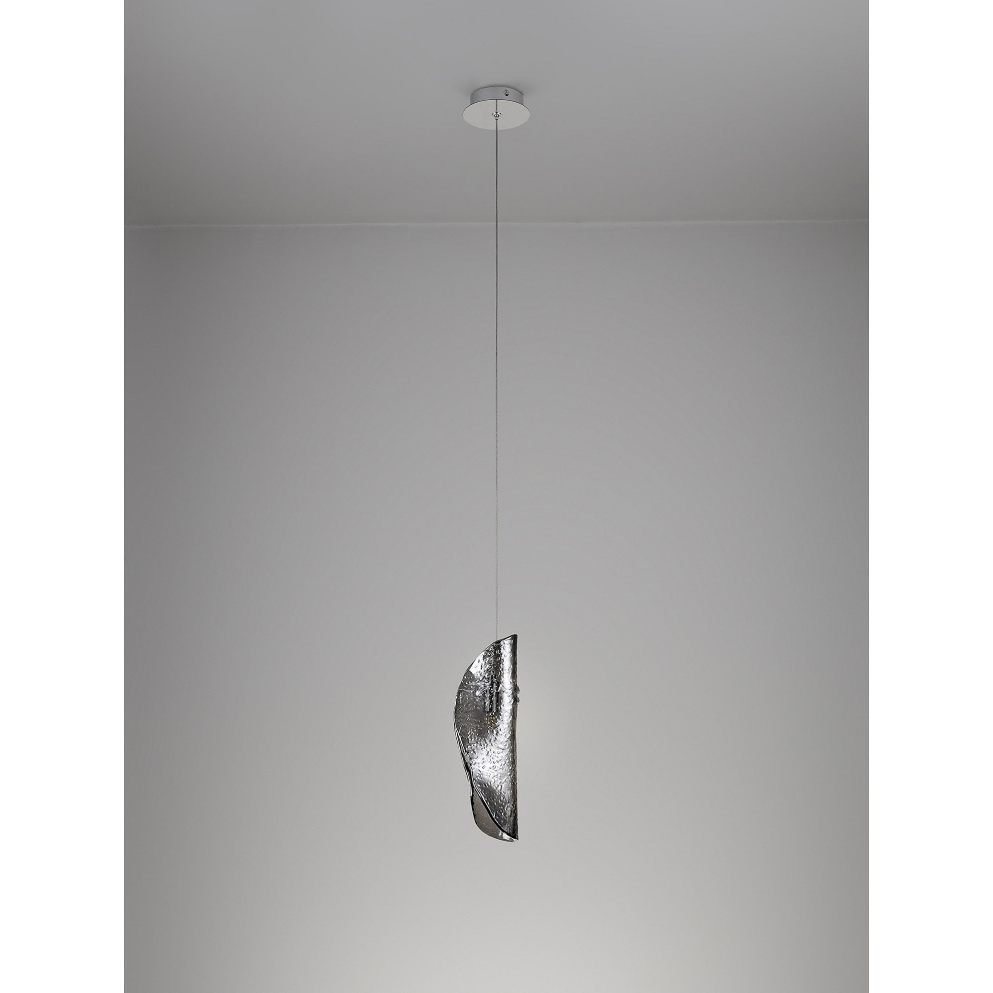 Fabula Chandos Single Pendant - Polished Chrome & Smoked Glass