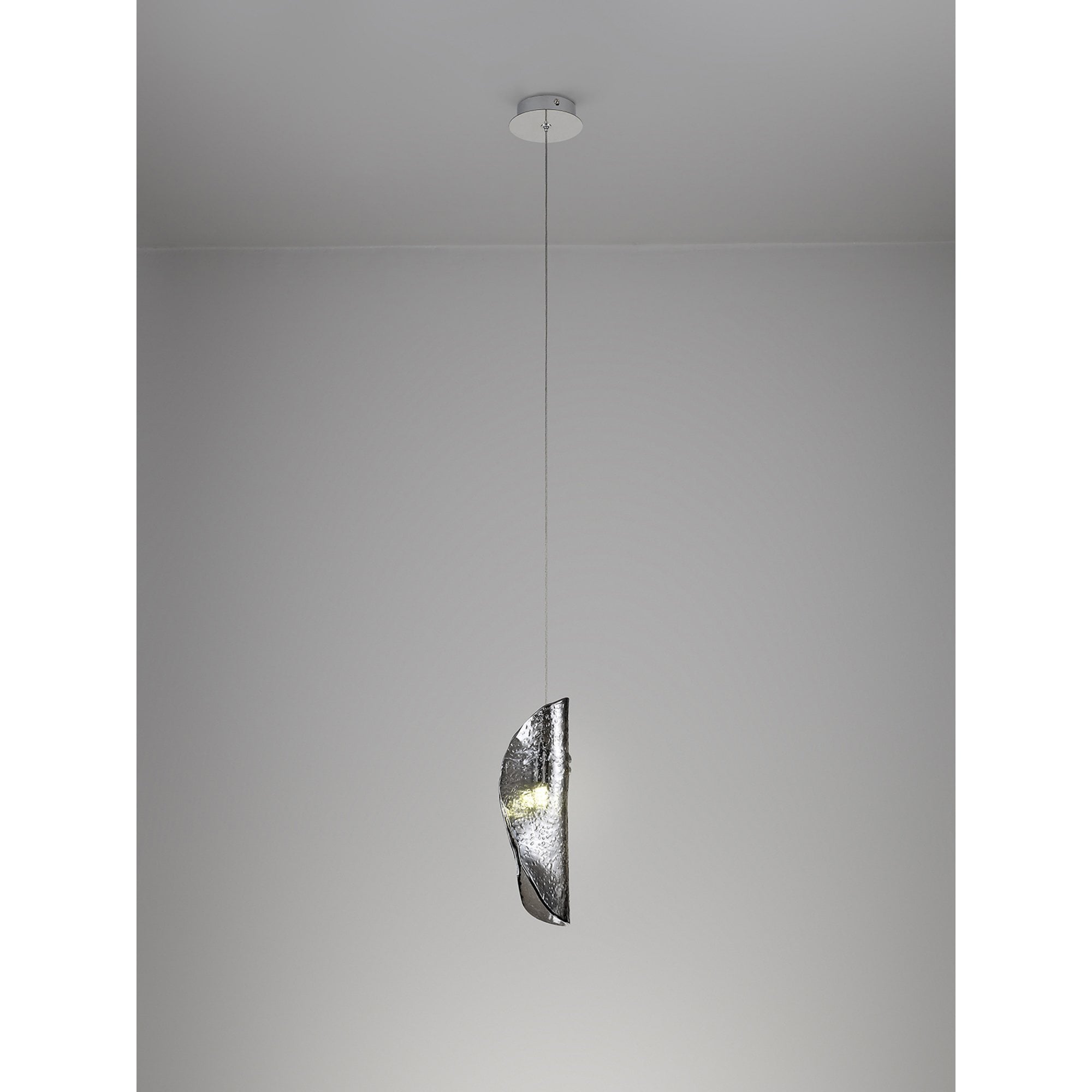 Fabula Chandos Single Pendant - Polished Chrome & Smoked Glass