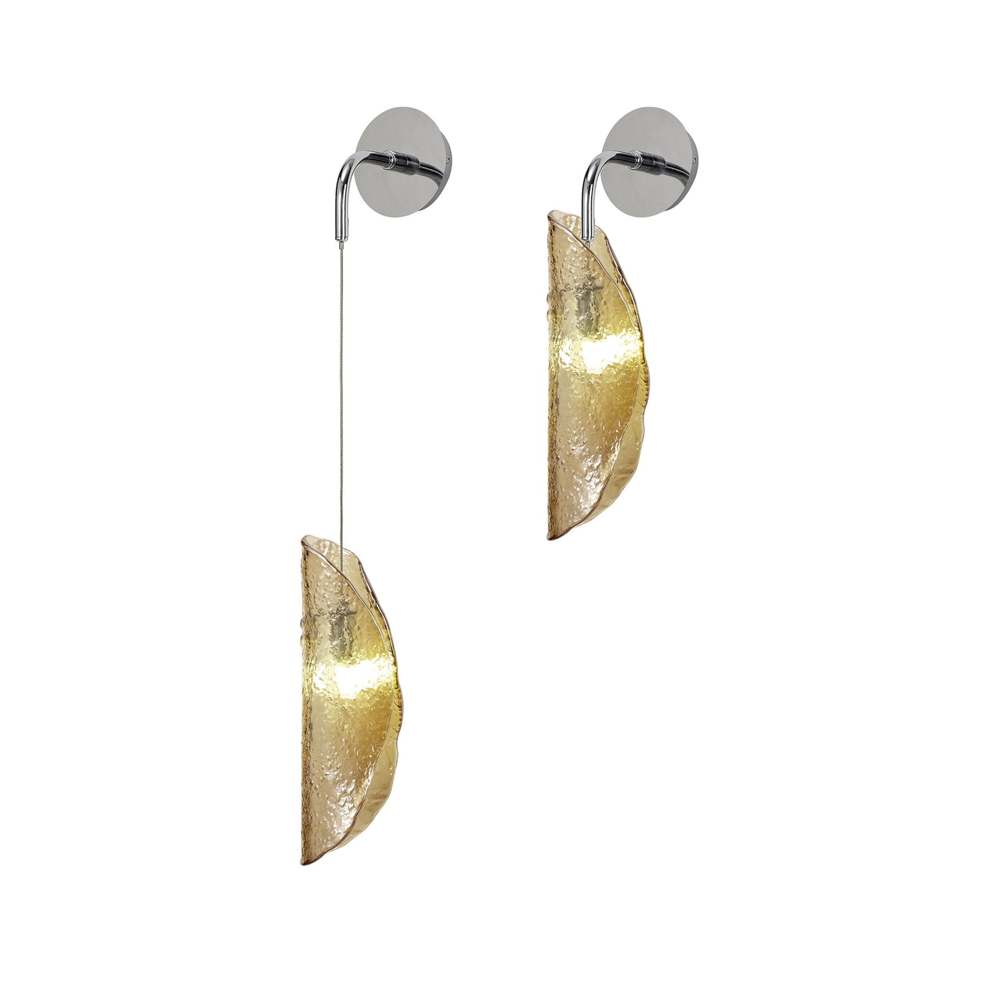 Fabula Chandos Wall Light - Polished Chrome & Amber Glass