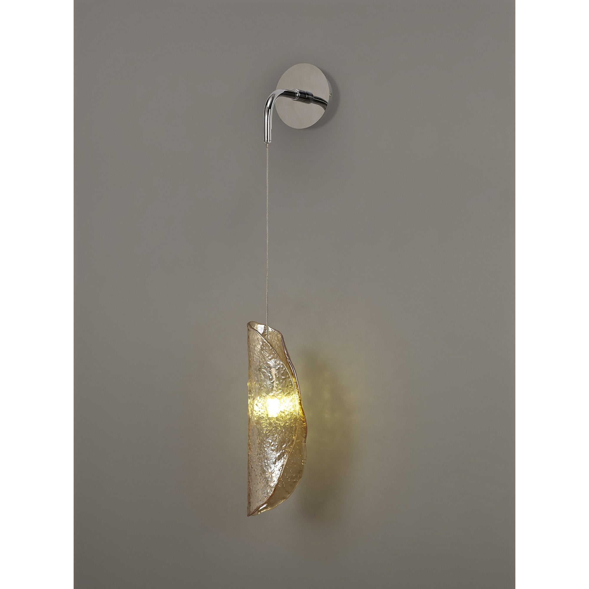 Fabula Chandos Wall Light - Polished Chrome & Amber Glass