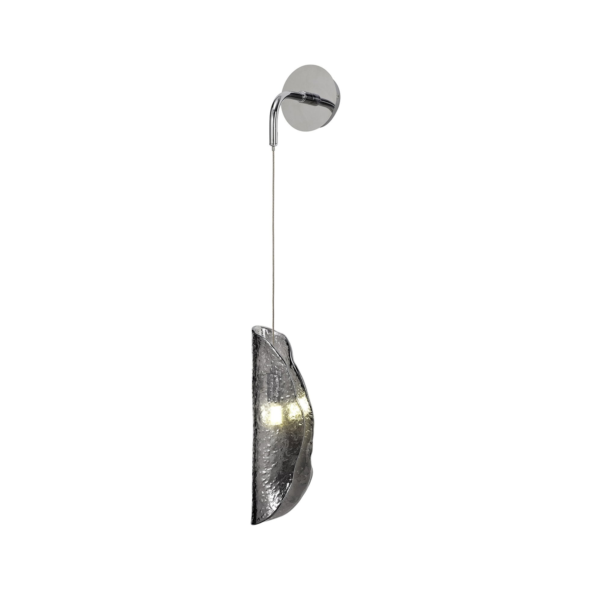 Fabula Chandos Wall Light - Polished Chrome & Smoked Glass