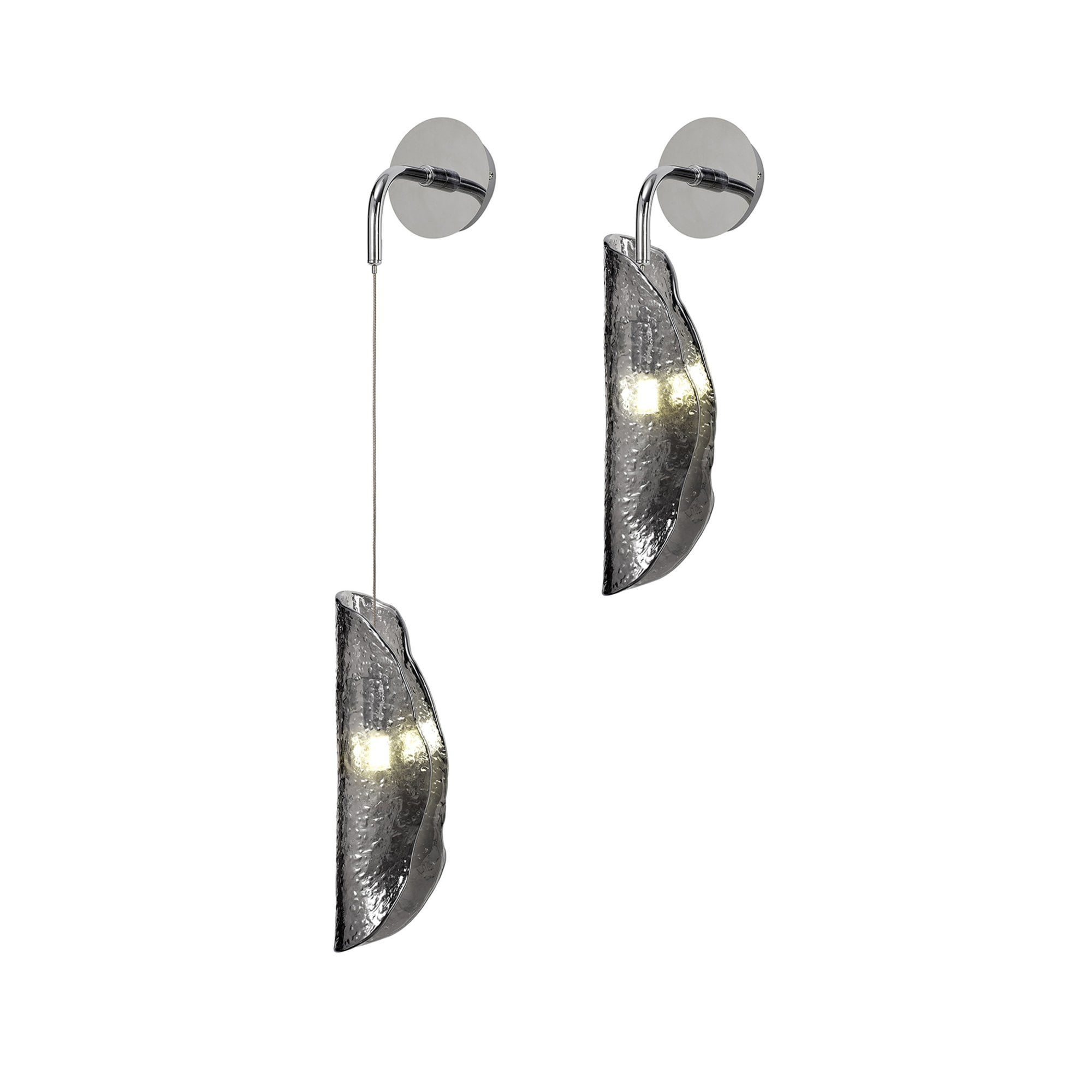 Fabula Chandos Wall Light - Polished Chrome & Smoked Glass