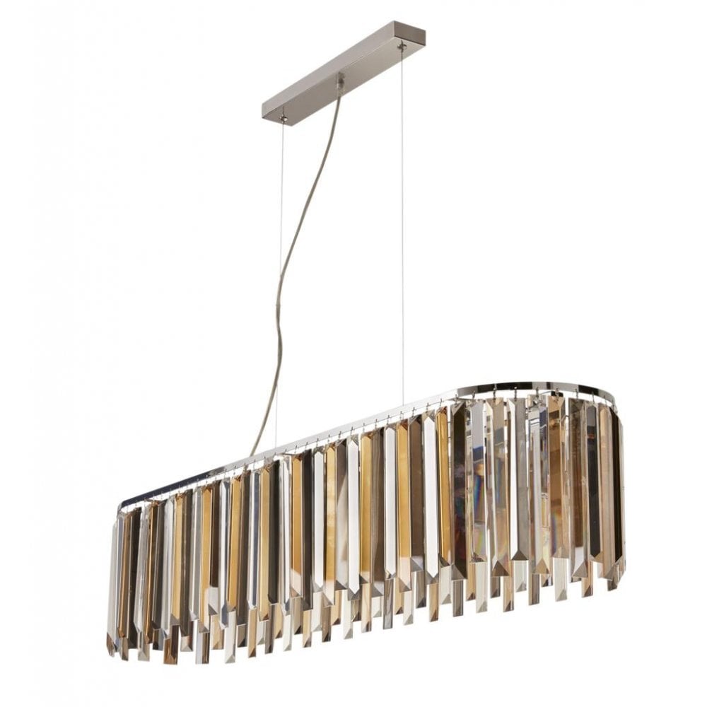 Searchlight Carlingford 8 Light Ceiling Pendant - Chrome & Glass Prisms