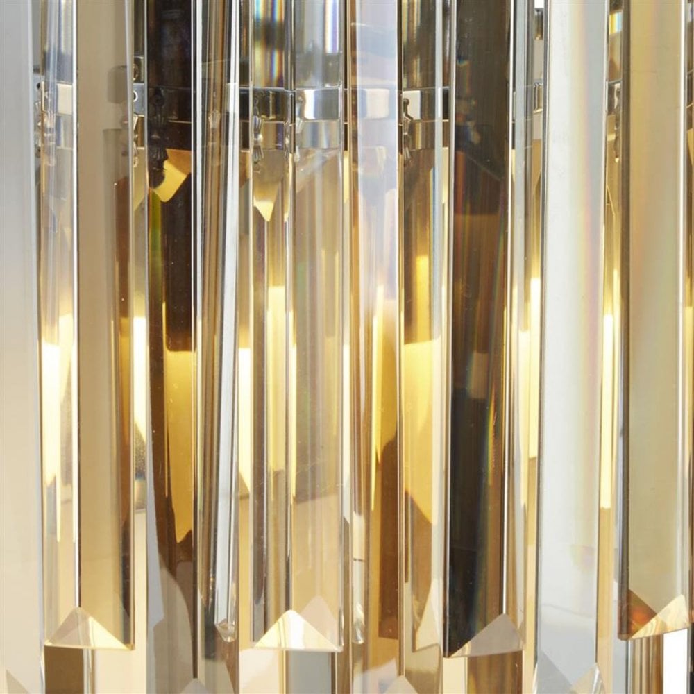 Searchlight Carlingford 2 Light Wall Light - Chrome & Glass Prisms