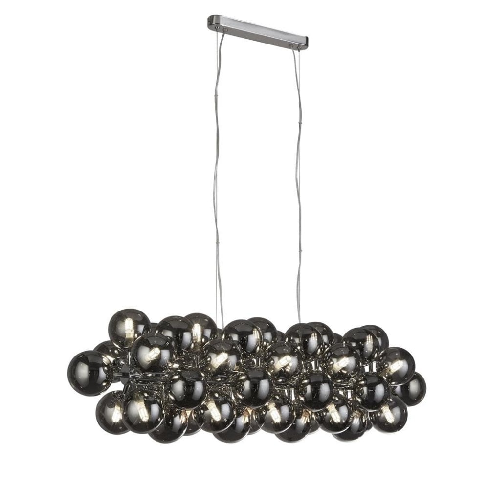 Searchlight Beau 25 Light Ceiling Pendant - Chrome & Smoked Glass