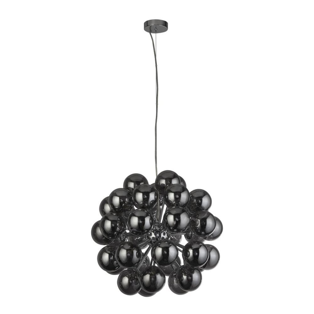 Searchlight Beau 27 Light Ceiling Pendant - Chrome & Smoked Glass