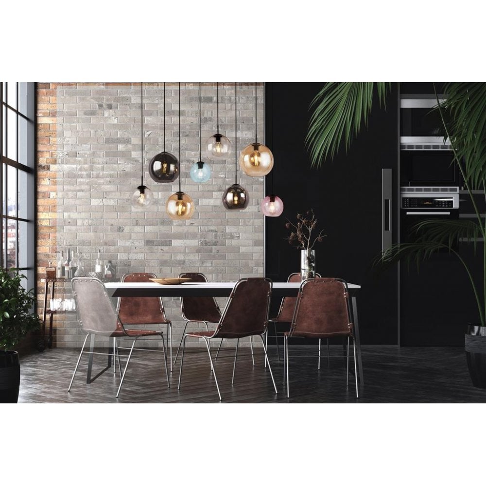 Searchlight Malwood II 8 Light Multi-Drop - Multi Coloured Glass Shades