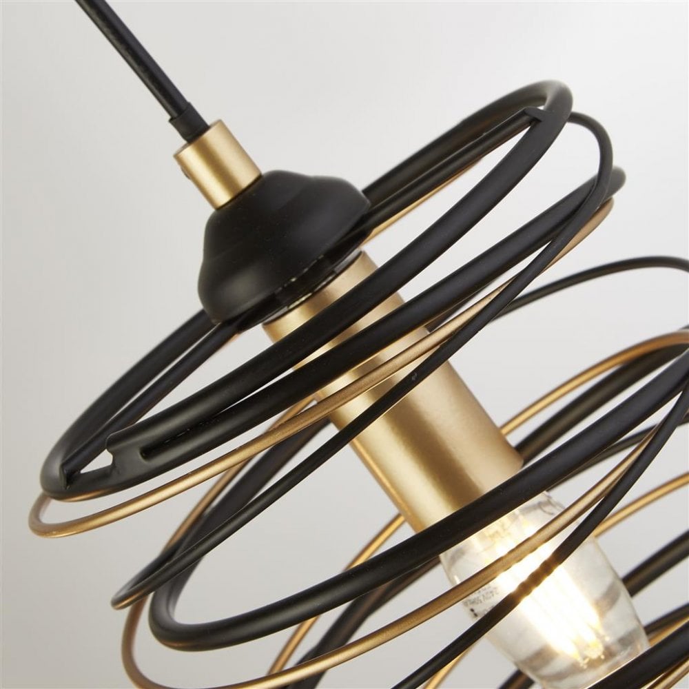 Searchlight Snowdrop 4 Light Bar Ceiling Pendant - Black & Gold