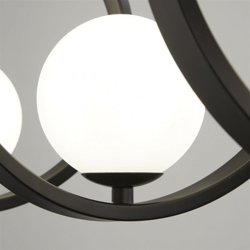 Searchlight Twirls 3 Light Wall Light - Black & Opal