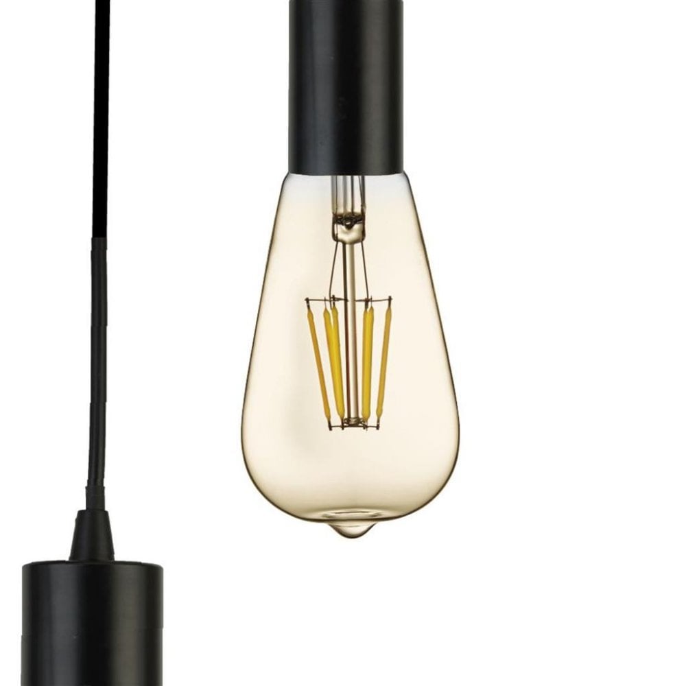 Searchlight Spencer 5 Light Ceiling Pendant - Black & Cables