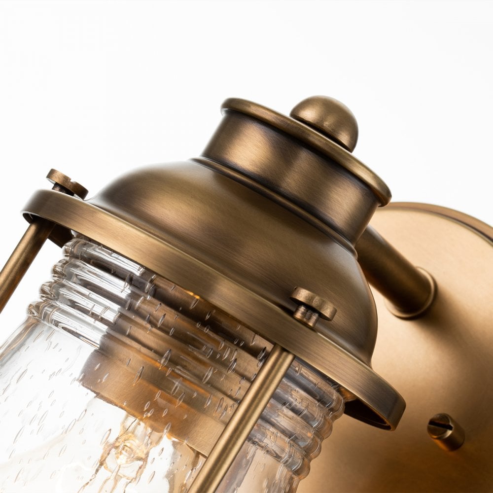 Quintiesse Ashland Bay Single Bathroom Wall Light - Natural Brass