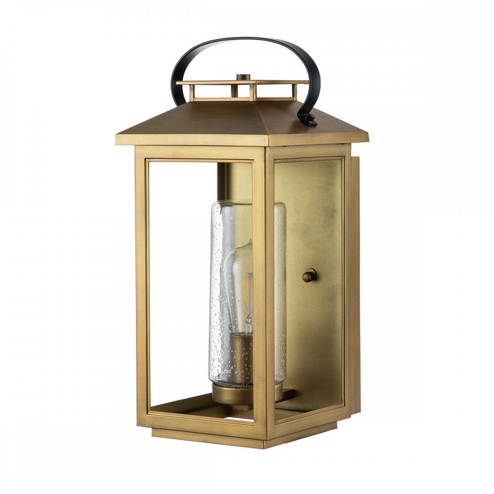 Quintiesse Atwater Single Medium Wall Lantern - Distressed Brass