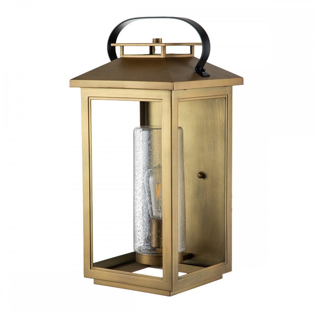 Quintiesse Atwater Single Large Wall Lantern - Distressed Brass