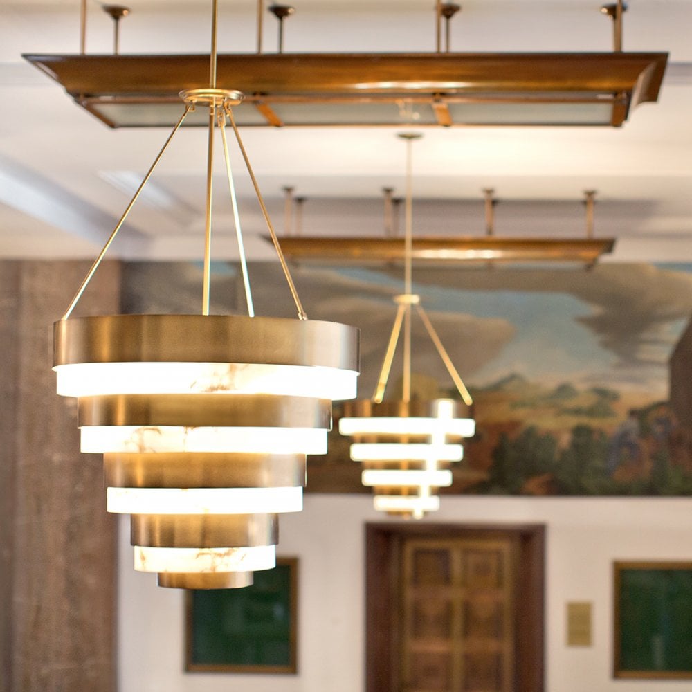 Quintiesse Echelon 8 Light Pendant - Heritage Brass