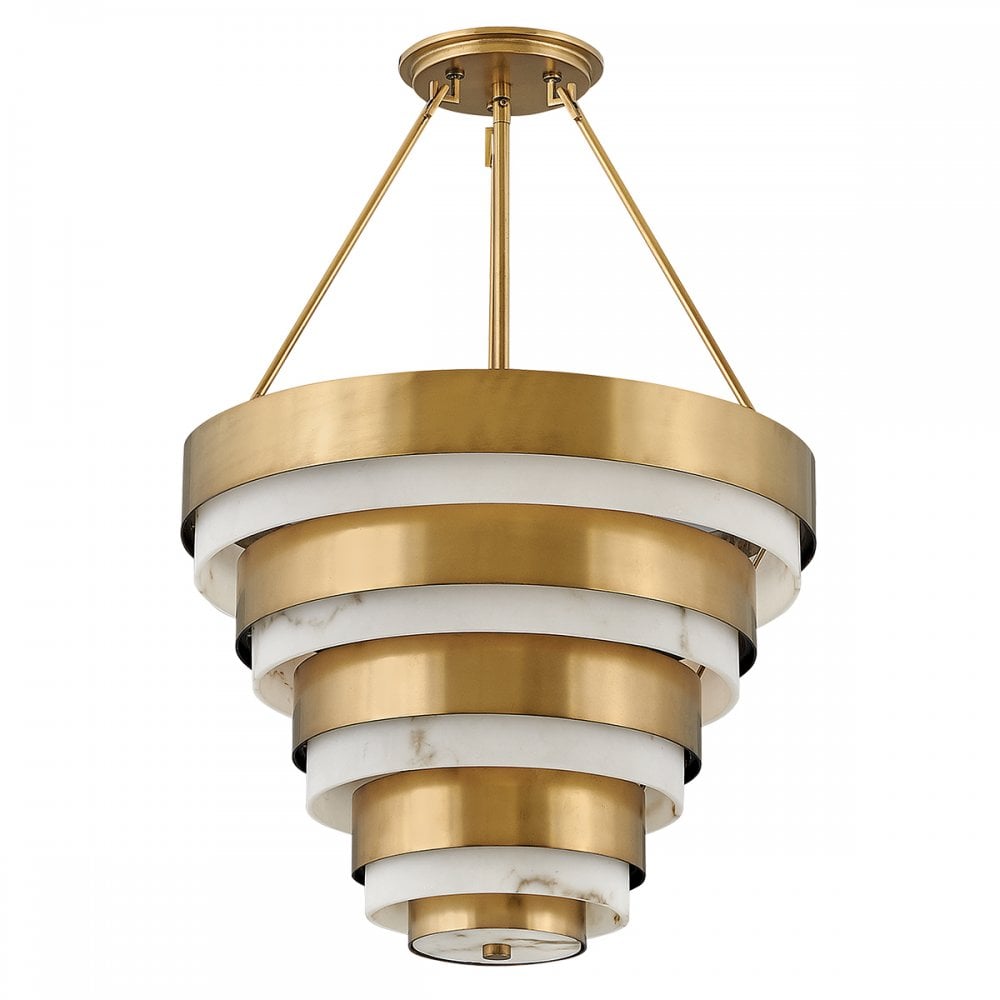 Quintiesse Echelon 4 Light Pendant - Heritage Brass