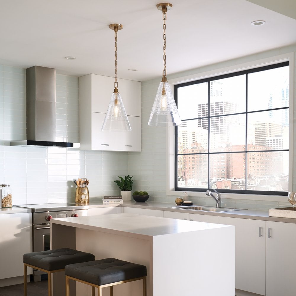 Quintiesse Elmore Single Pendant - Burnished Brass