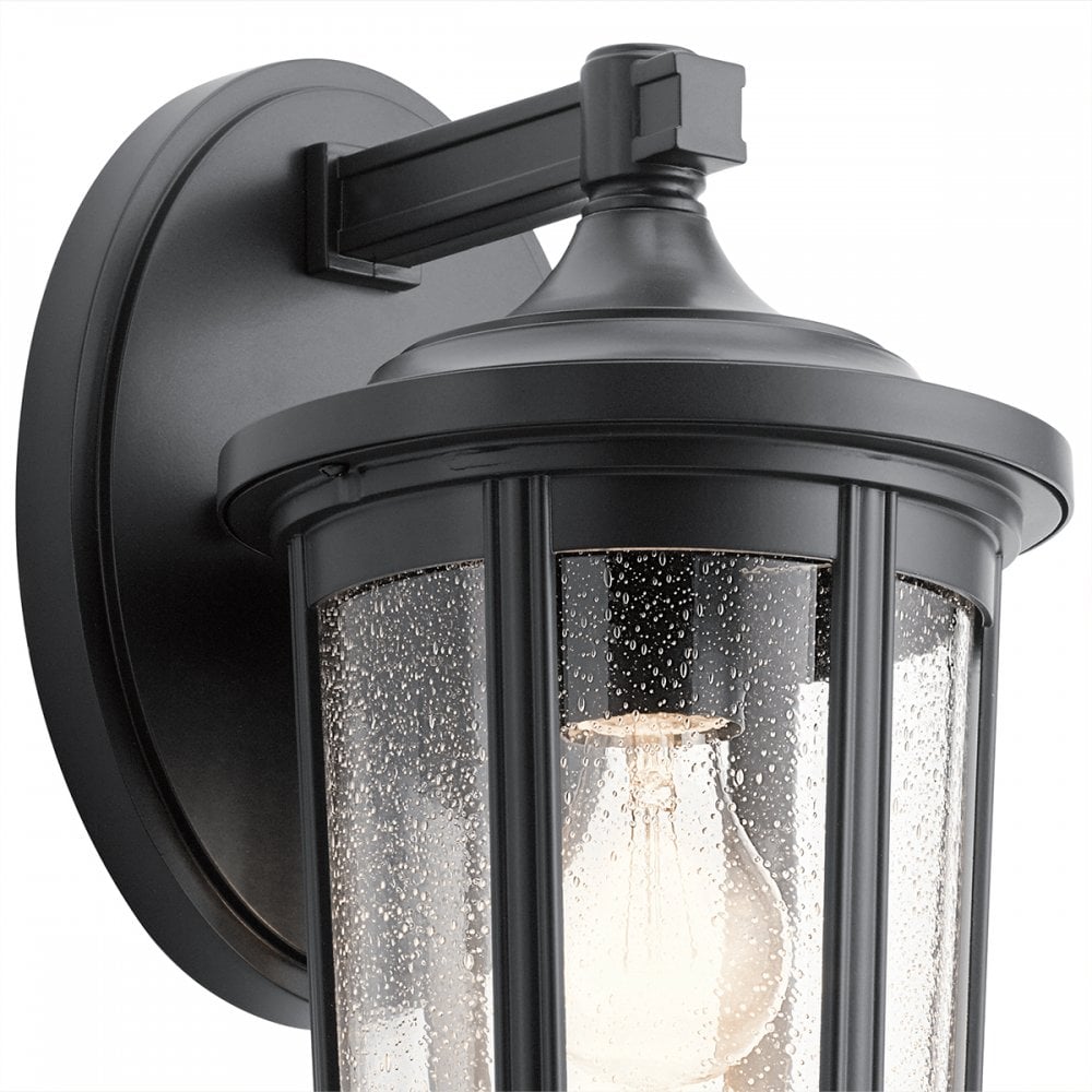 Quintiesse Fairfield Single Large Wall Lantern - Black