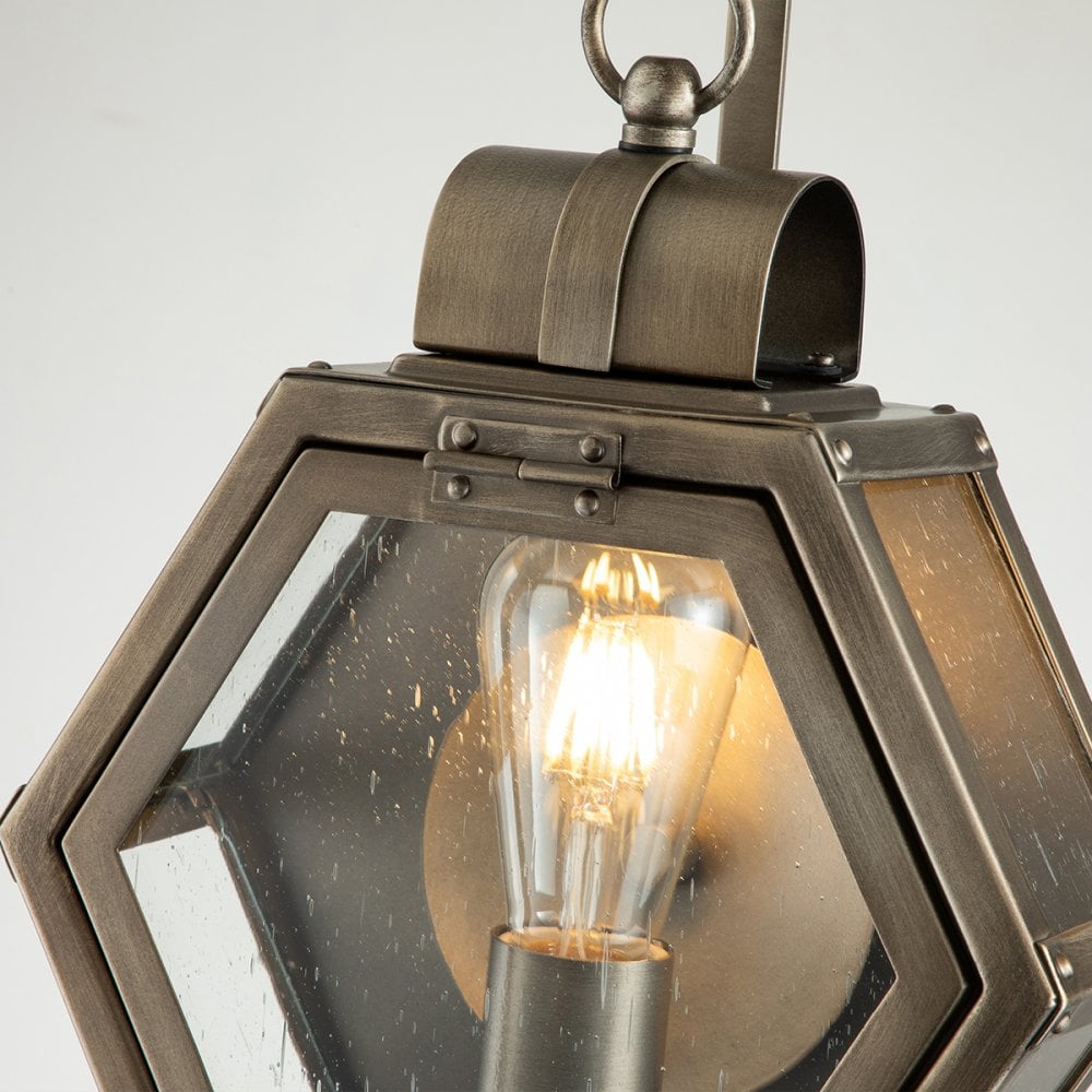 Quintiesse Heath Single Small Wall Lantern - Burnished Bronze