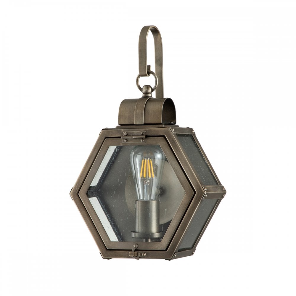 Quintiesse Heath Single Small Wall Lantern - Burnished Bronze