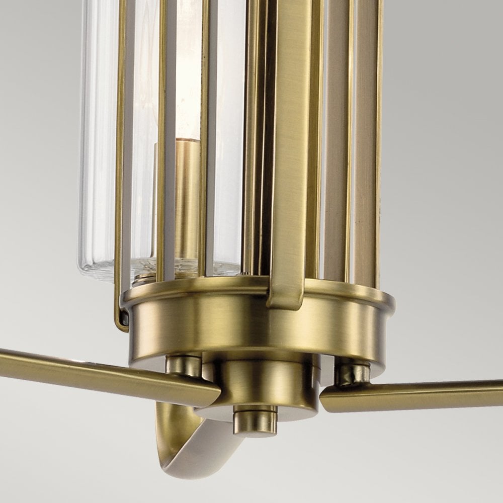 Quintiesse Kimrose 3 Light Chandelier - Brushed Natural Brass