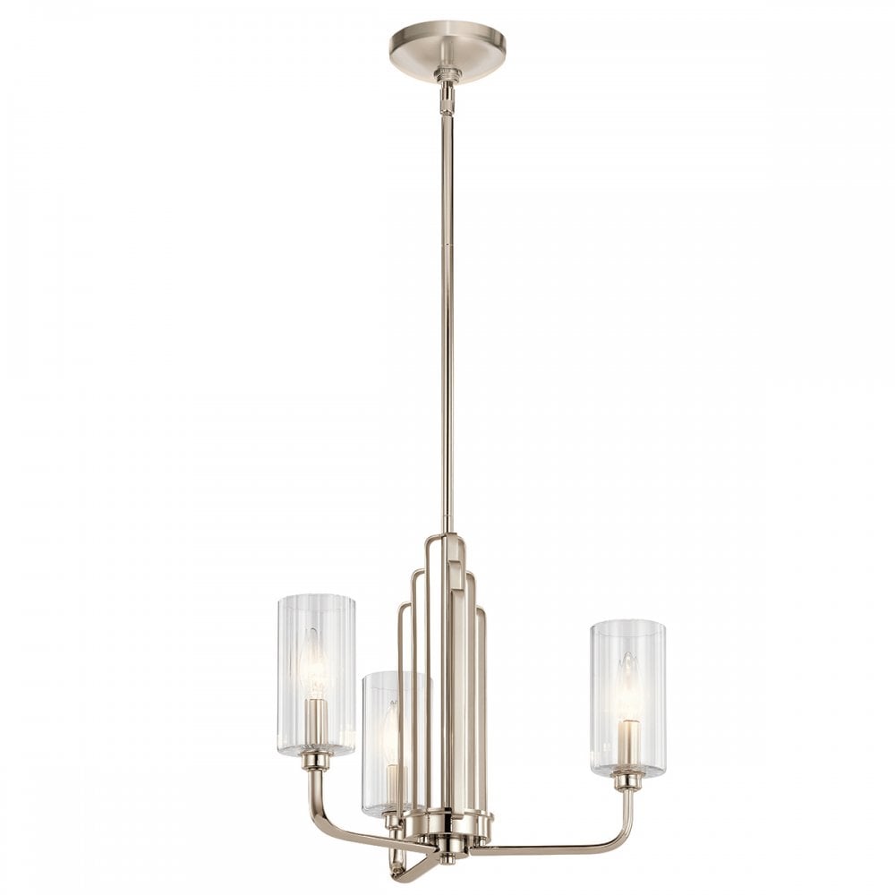 Quintiesse Kimrose 3 Light Chandelier - Polished Nickel