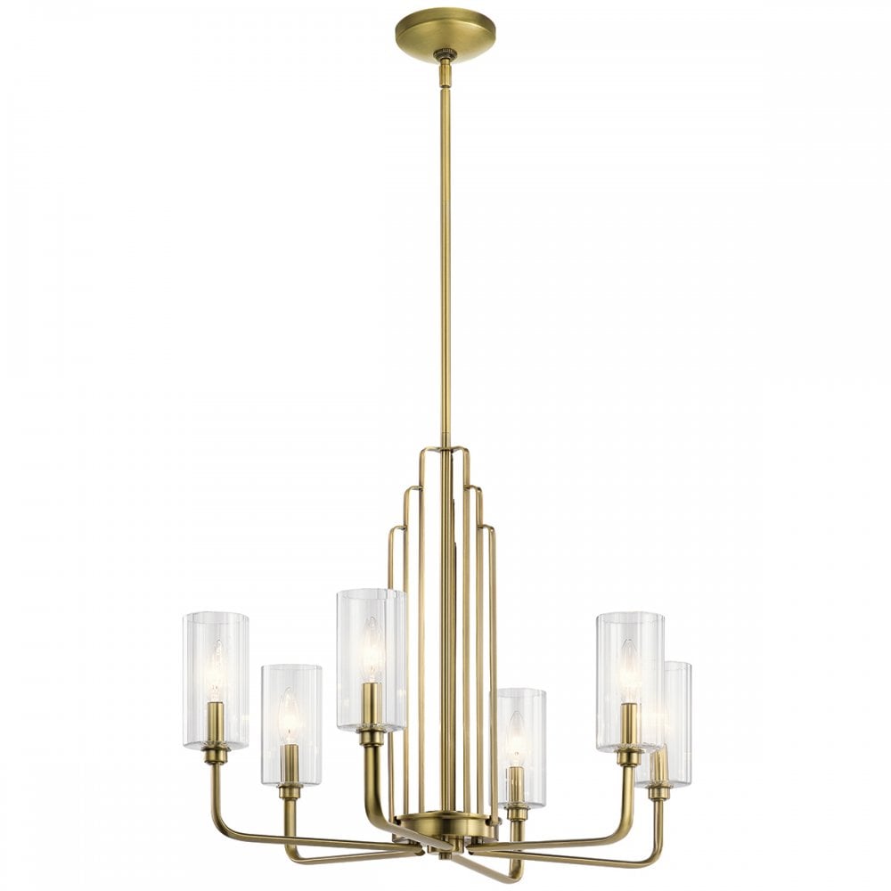 Quintiesse Kimrose 6 Light Chandelier - Brushed Natural Brass