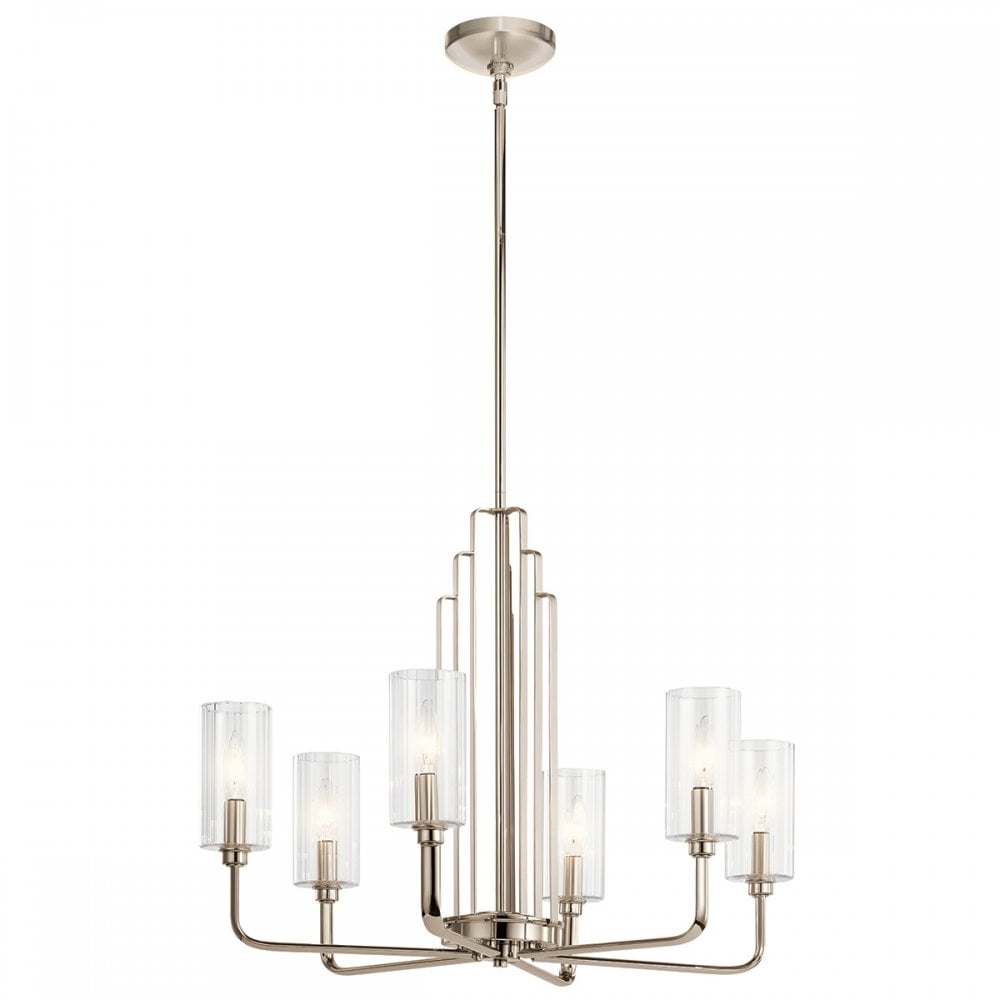 Quintiesse Kimrose 6 Light Chandelier - Polished Nickel