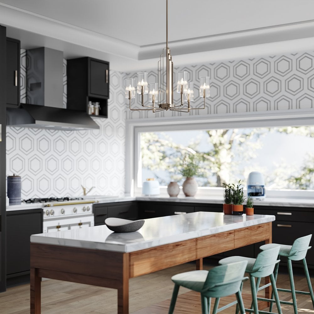 Quintiesse Kimrose 6 Light Chandelier - Polished Nickel