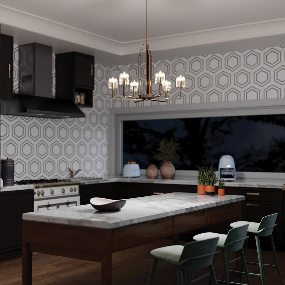 Quintiesse Kimrose 6 Light Chandelier - Polished Nickel