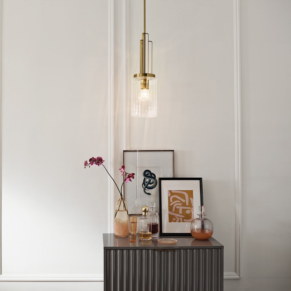 Quintiesse Kimrose Single Mini Pendant - Brushed Natural Brass