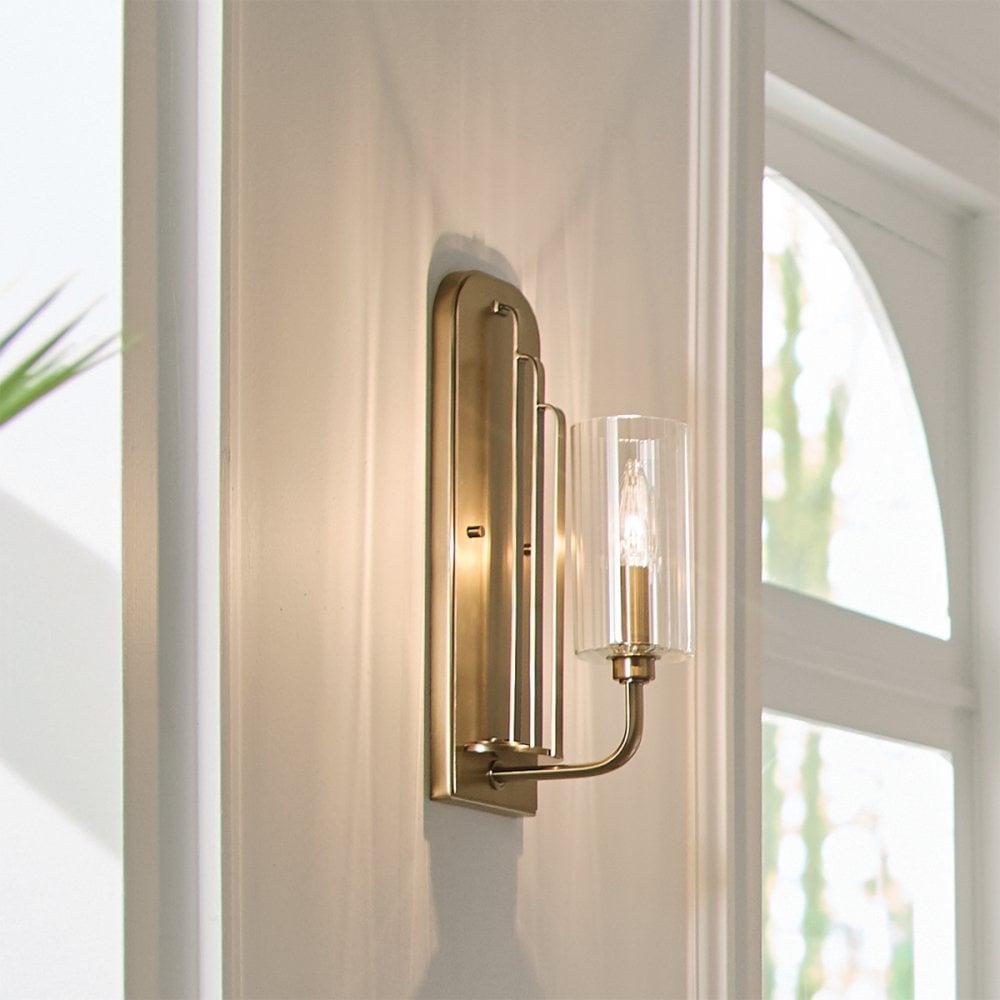 Quintiesse Kimrose Single Wall Light - Brushed Natural Brass