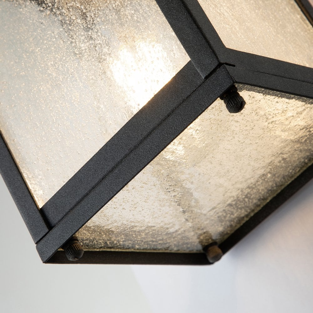 Quintiesse Lahden Single Small Wall Lantern - Weathered Zinc