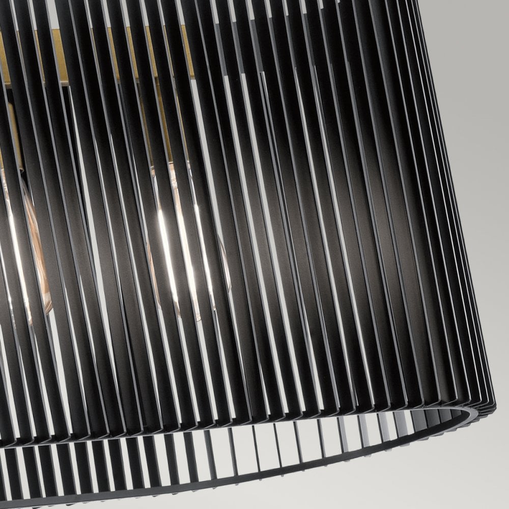 Quintiesse Linara 5 Light Linear Chandelier - Black & Natural Brass