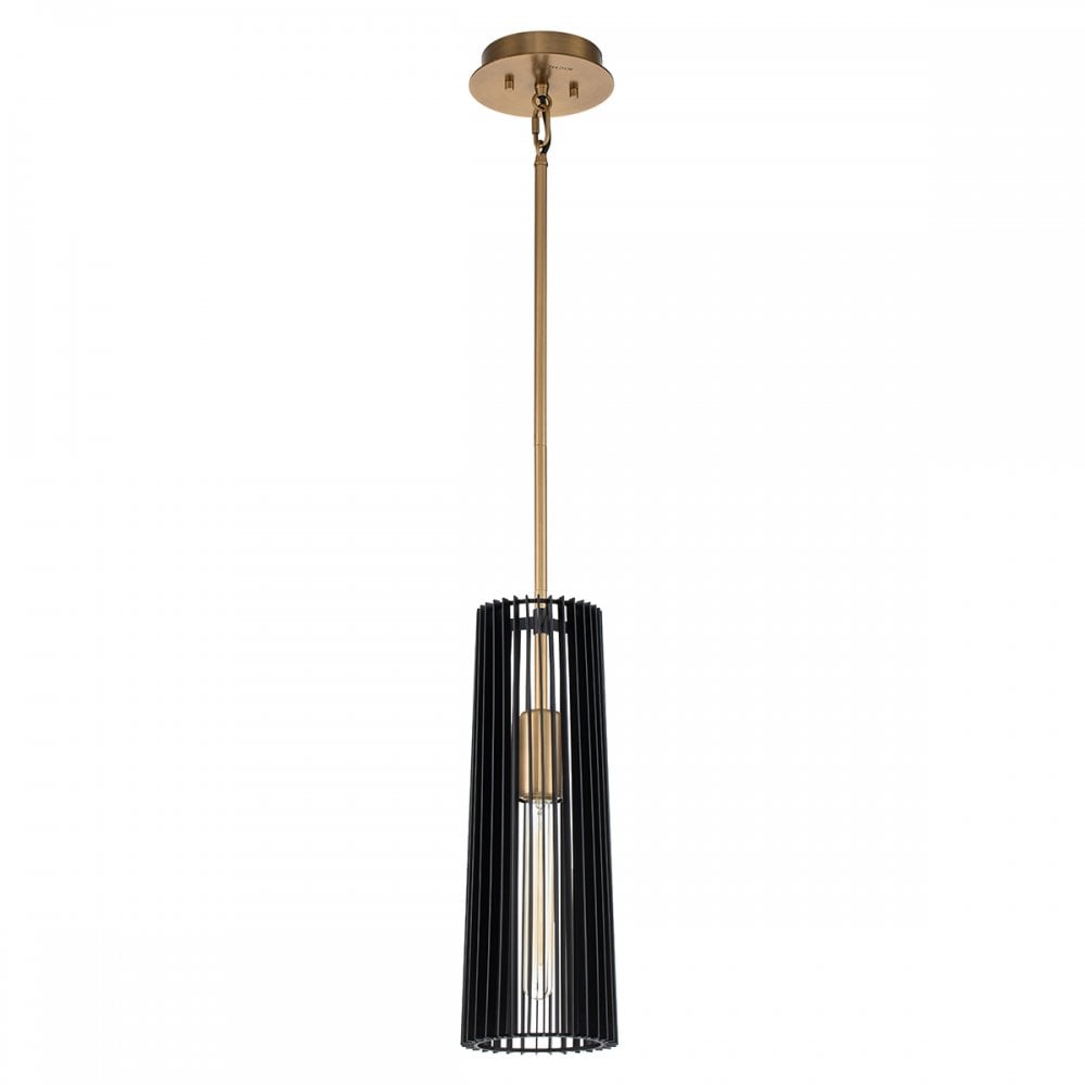 Quintiesse Linara Single Pendant - Black & Natural Brass