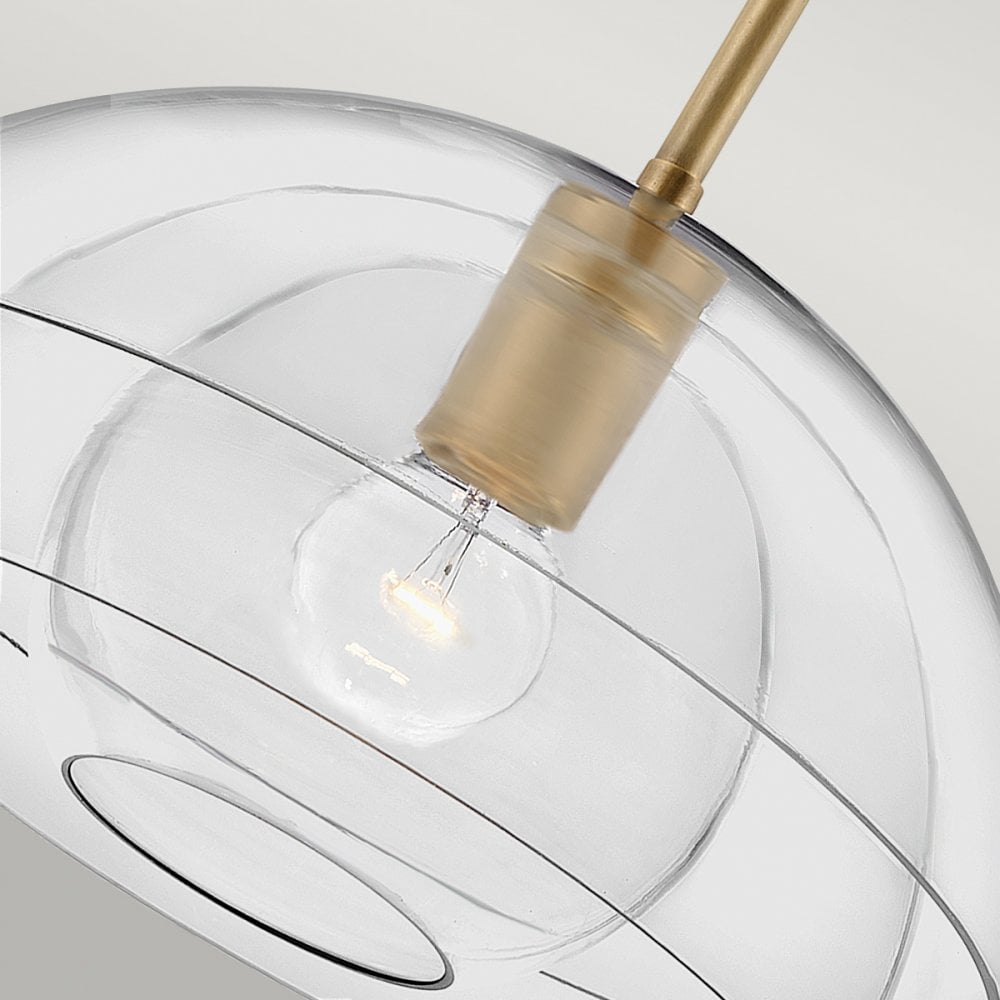 Quintiesse Lotus Single Pendant / Semi-Flush Fitting - Heritage Brass