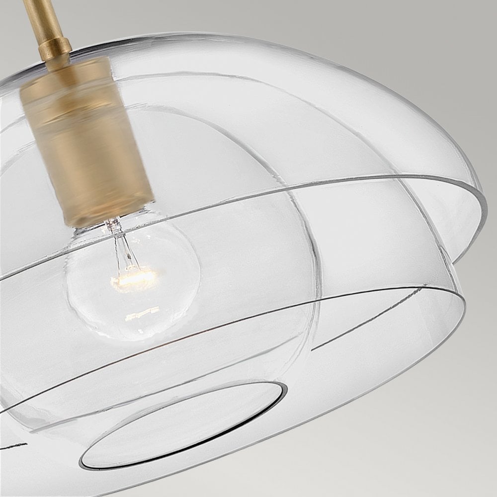 Quintiesse Lotus Single Pendant / Semi-Flush Fitting - Heritage Brass