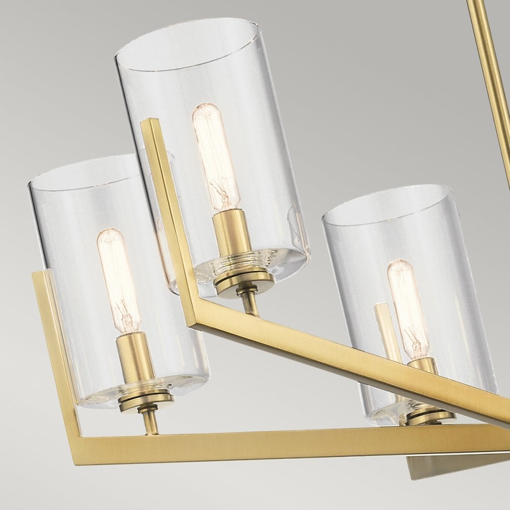 Quintiesse Nye 6 Light Chandelier - Brushed Natural Brass