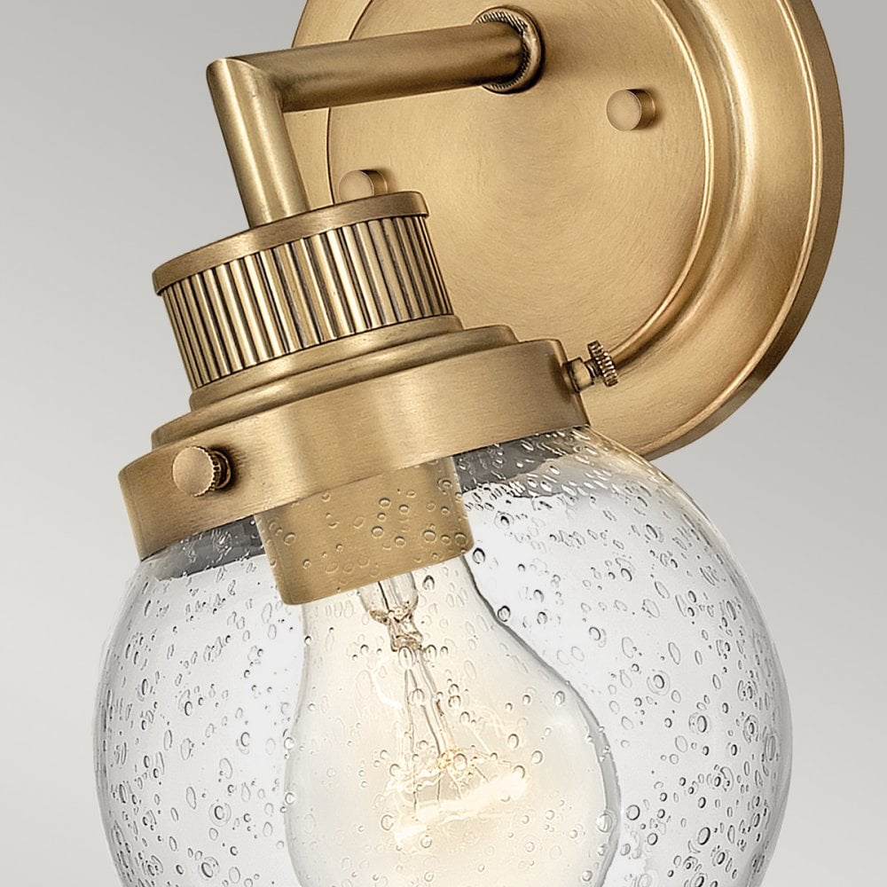 Quintiesse Poppy Single Bathroom Wall Light - Heritage Brass