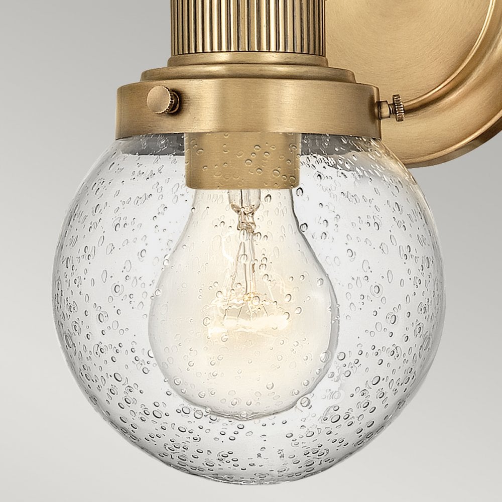 Quintiesse Poppy Single Bathroom Wall Light - Heritage Brass