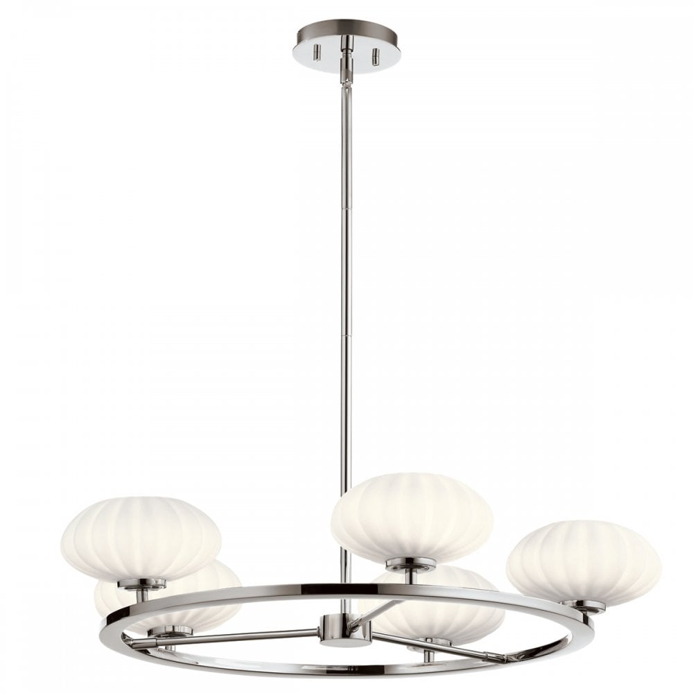 Quintiesse Pim 5 Light Bathroom Chandelier - Polished Chrome