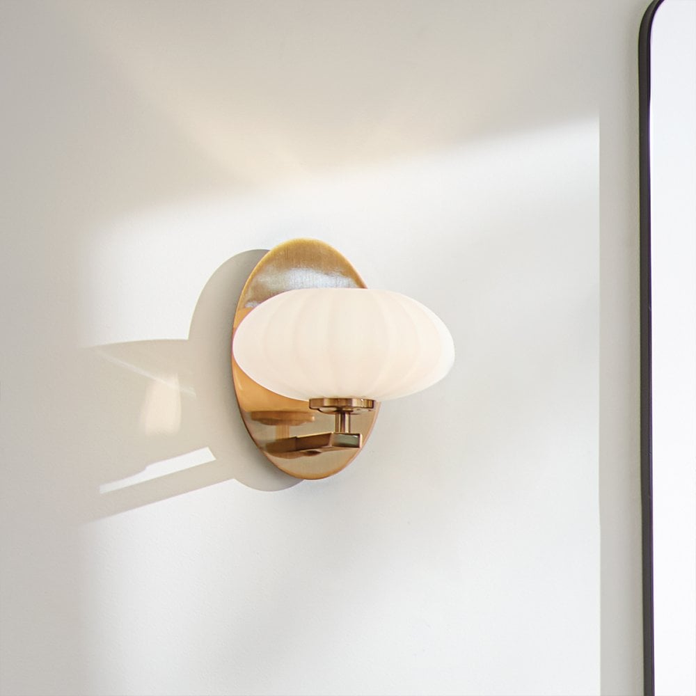 Quintiesse Pim Single Bathroom Wall Light - Fox Gold