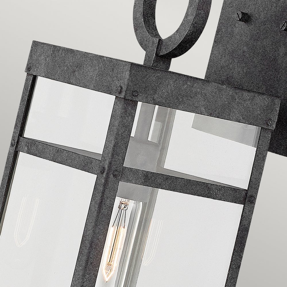 Quintiesse Porter Single Large Wall Lantern - Aged Zinc