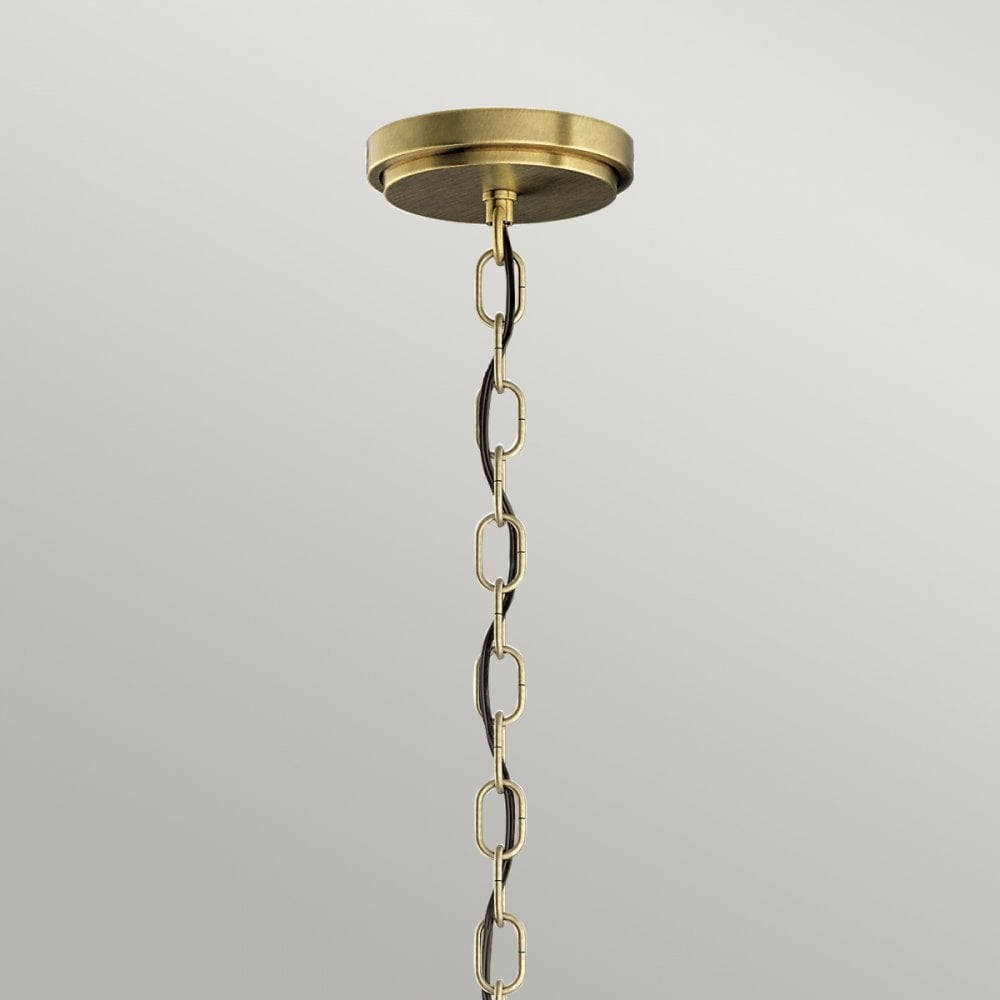 Quintiesse Roux 3 Light Pendant / Semi-Flush - Natural Brass