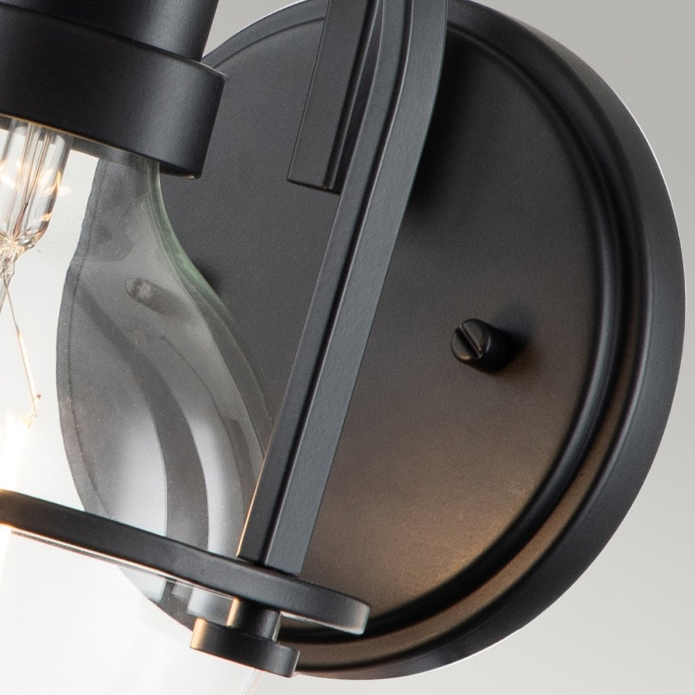 Quintiesse Somerset Single Wall Light - Clear - Black
