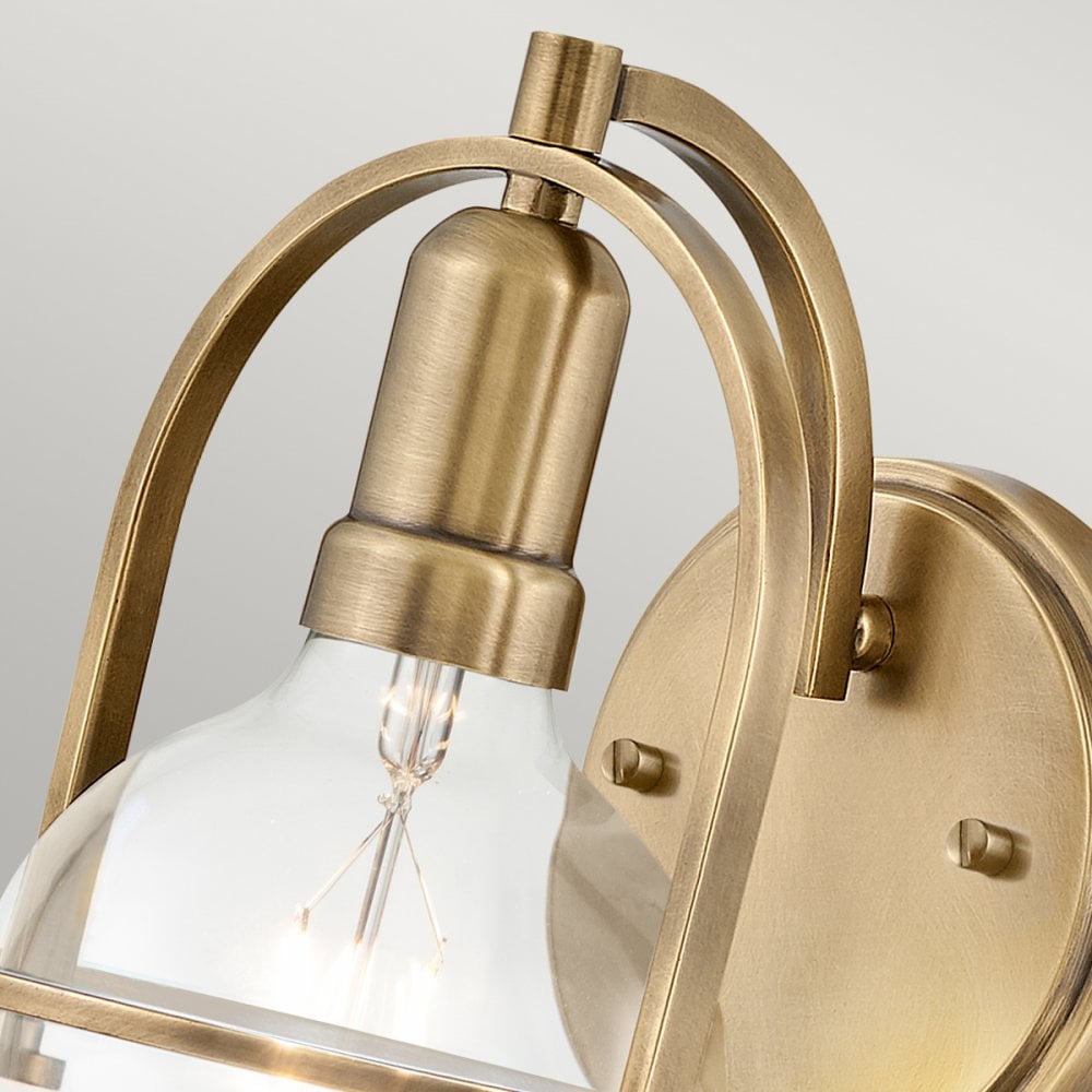 Quintiesse Somerset Single Wall Light - Clear - Heritage Brass