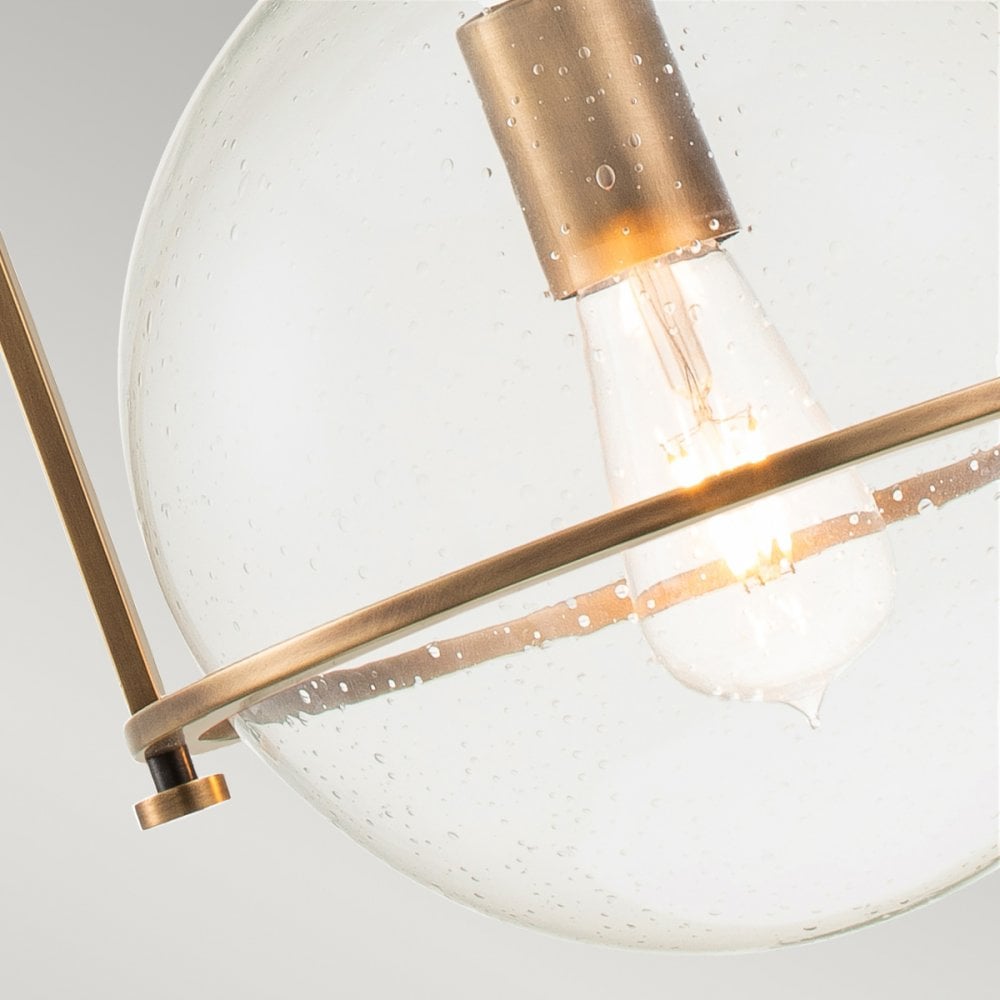 Quintiesse Somerset Single Medium Pendant - Clear - Heritage Brass