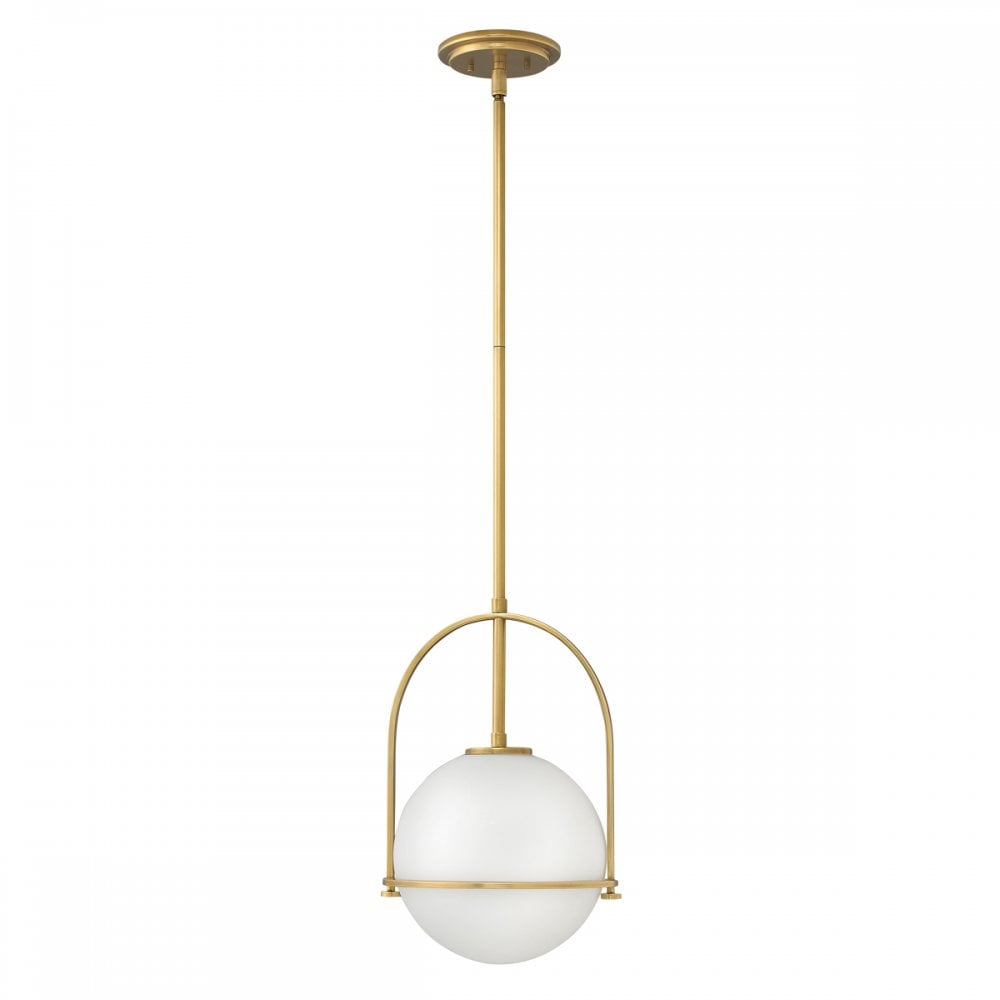 Quintiesse Somerset Single Medium Pendant - Opal - Heritage Brass