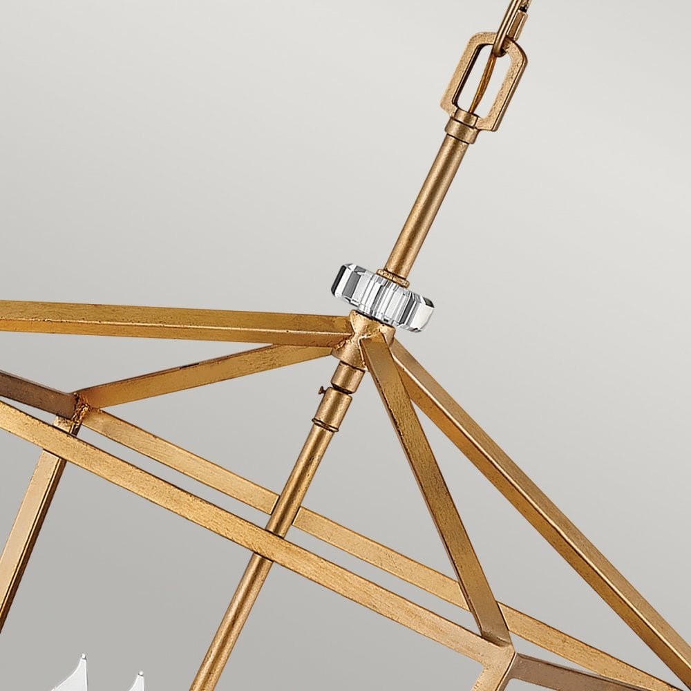 Quintiesse Stinson 4 Light Large Pendant / Semi-Flush - Distressed Brass