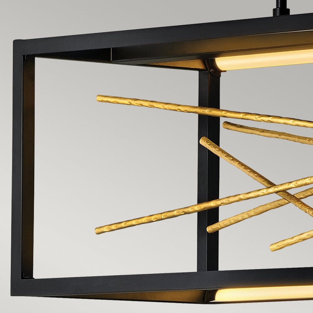 Quintiesse Styx LED Island Pendant - Black & Gilded Gold