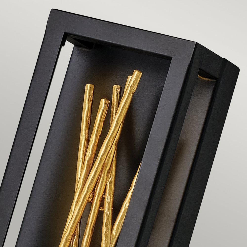 Quintiesse Styx LED Wall Light - Black & Gilded Gold